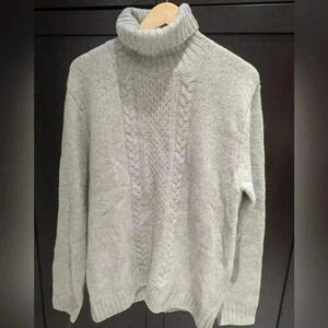 Strellson Mens Turtleneck Sweater Gray Merino Wool Size XL great conditi…